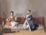 Jean-Etienne Liotard, Portrait of M.Levett and of Mlle Glavany Seated on a Sofa